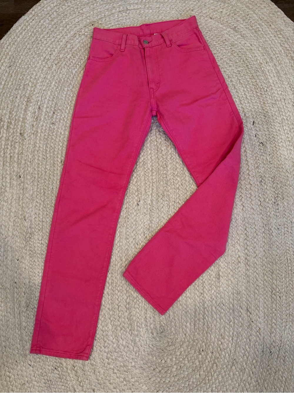 Pangaia Straight-Leg Jeans in Hot Pink